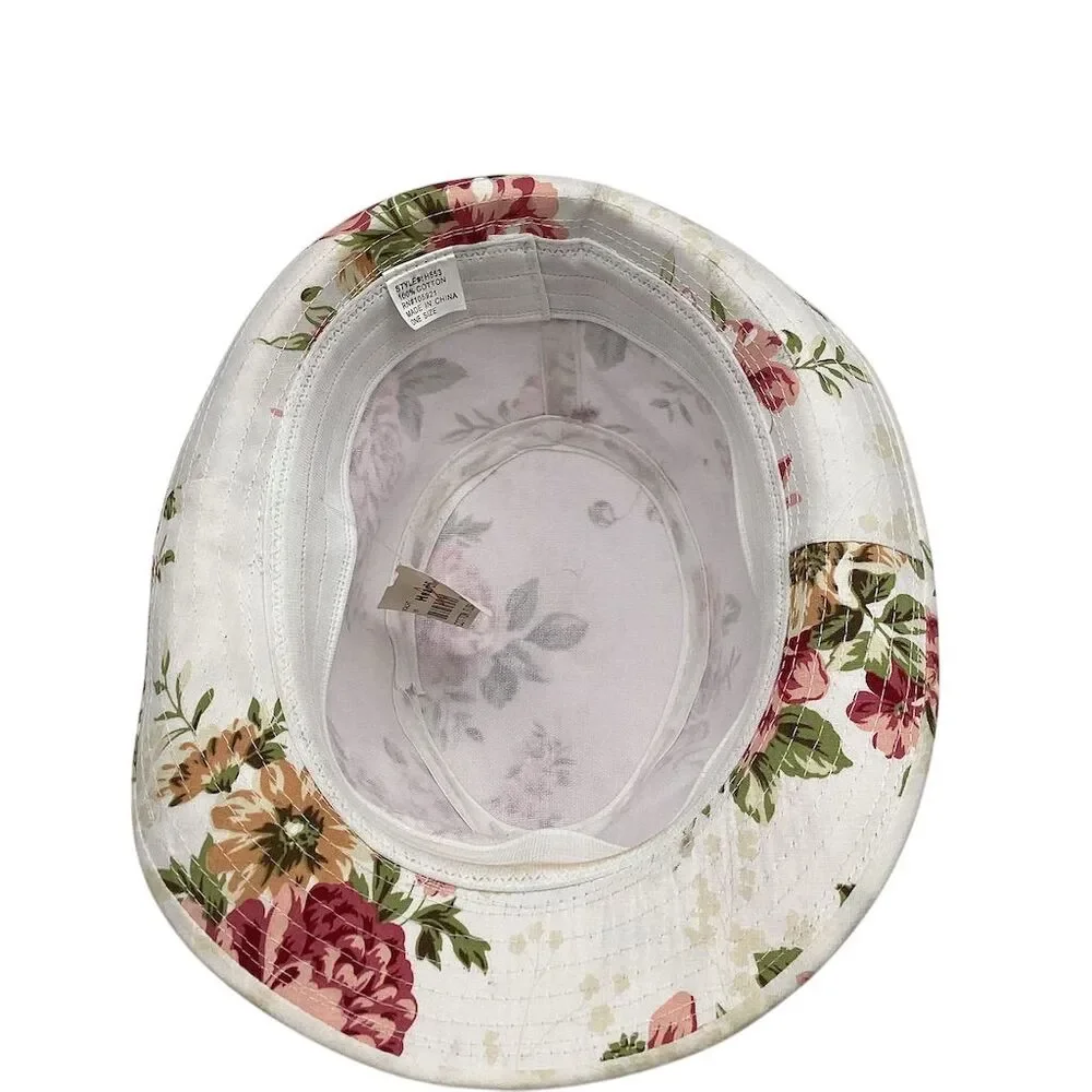 Women's Floral Fedora Hat Multicolor One Size‎